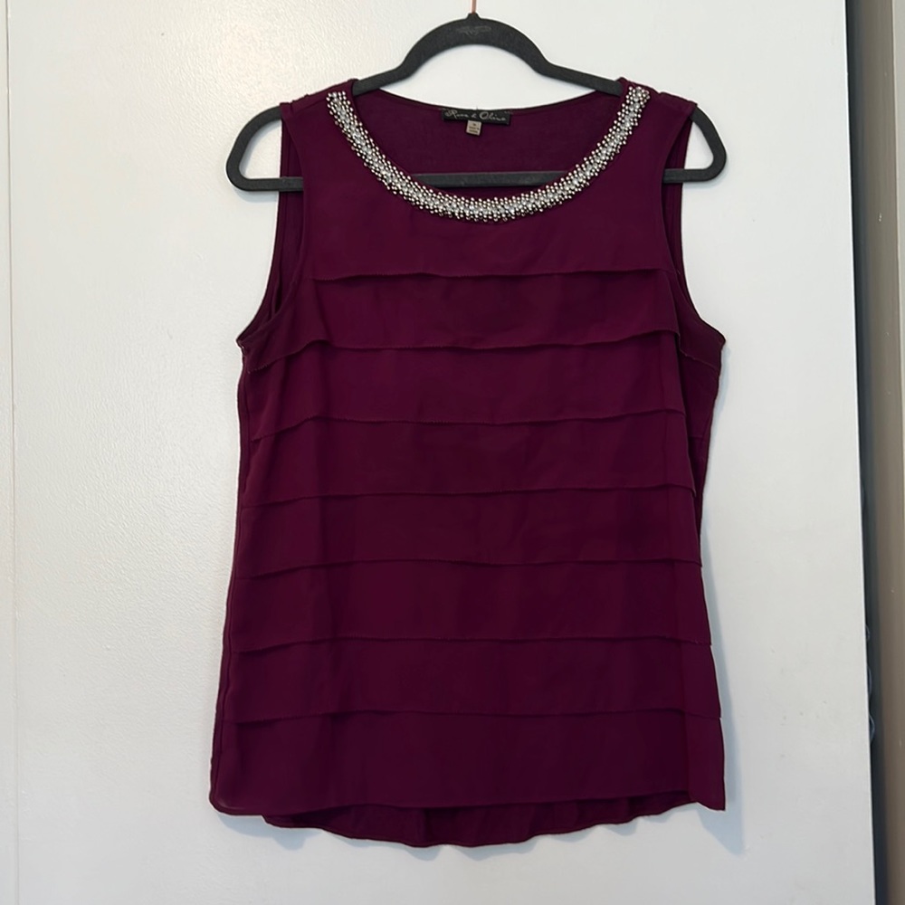 Beaded neck top